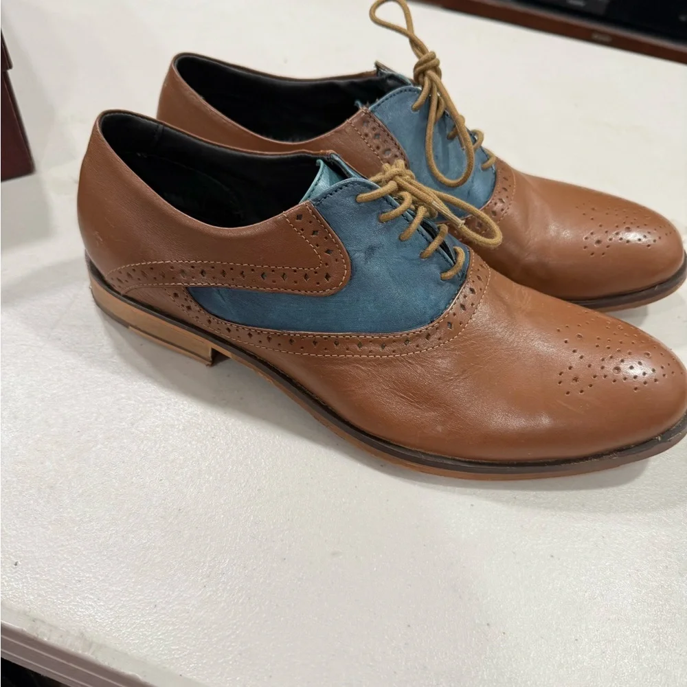 Ben Sherman Brown and Blue Men's Oxfords size 9 Men , Good Condition